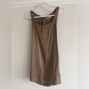 Reformation Silk Brown Mini Tank Dress